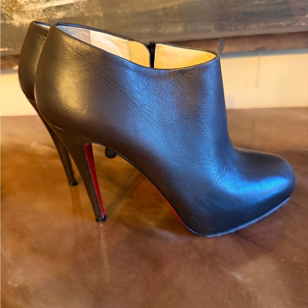 Authentic Christian Louboutin Brown Heeled Boots